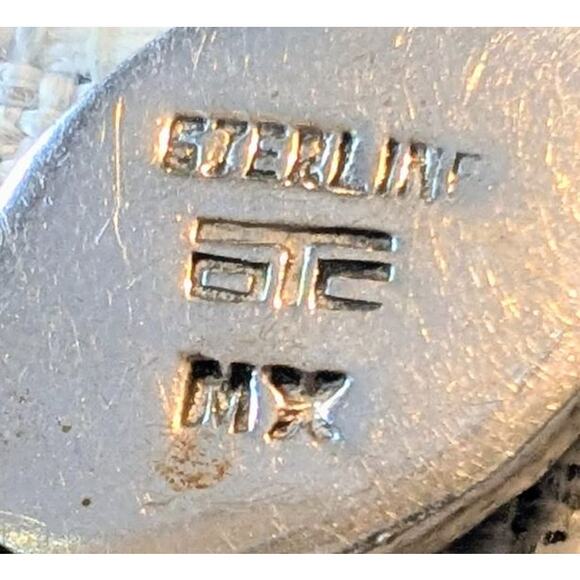 Sterling Silver Stamped OTC MX Onyx Modern Minimalist Bracelet 7.5 inches - Picture 6 of 9